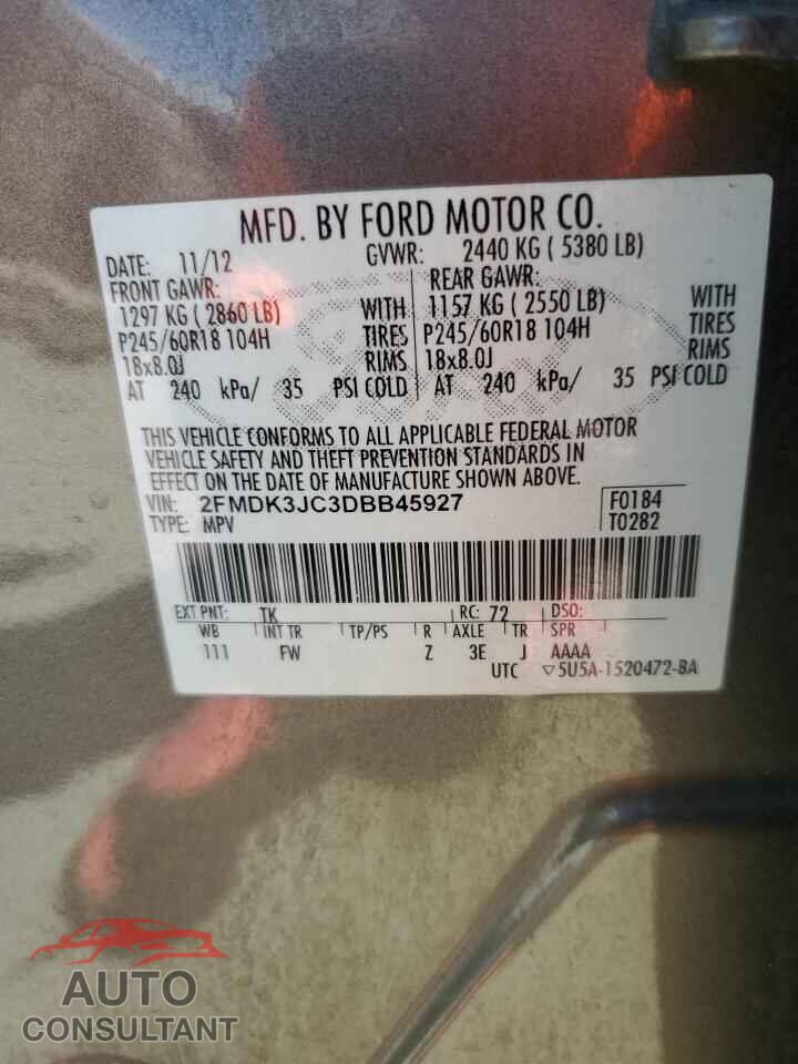 FORD EDGE 2013 - 2FMDK3JC3DBB45927