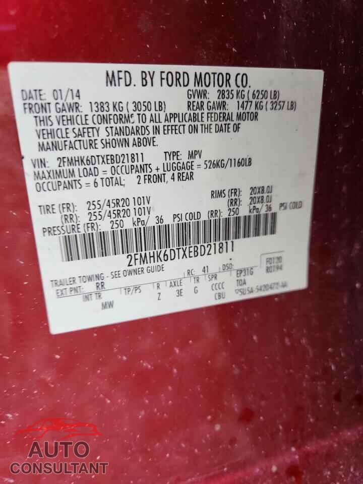 FORD FLEX 2014 - 2FMHK6DTXEBD21811