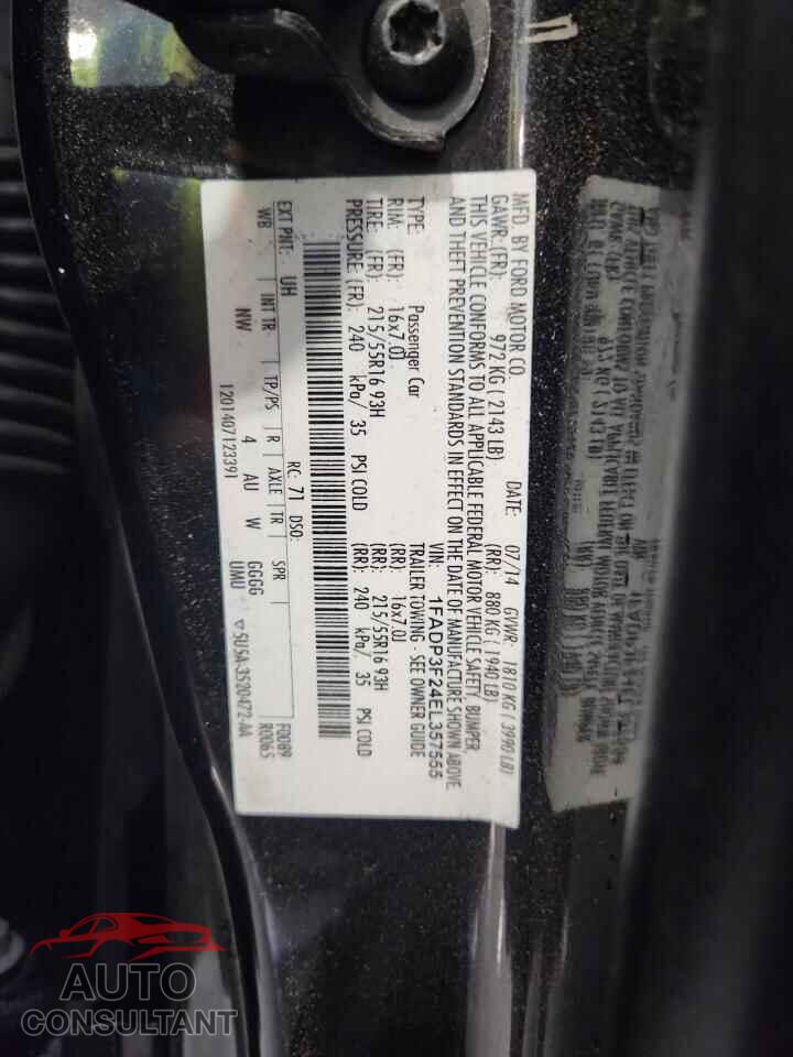 FORD FOCUS 2014 - 1FADP3F24EL357555