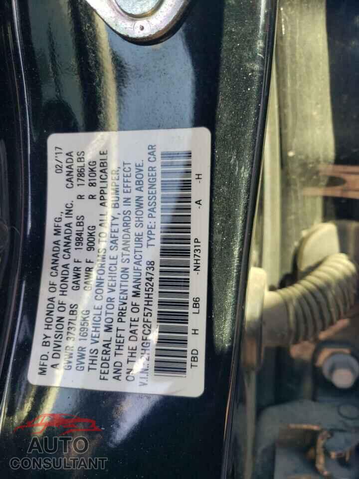 HONDA CIVIC 2017 - 2HGFC2F57HH524738