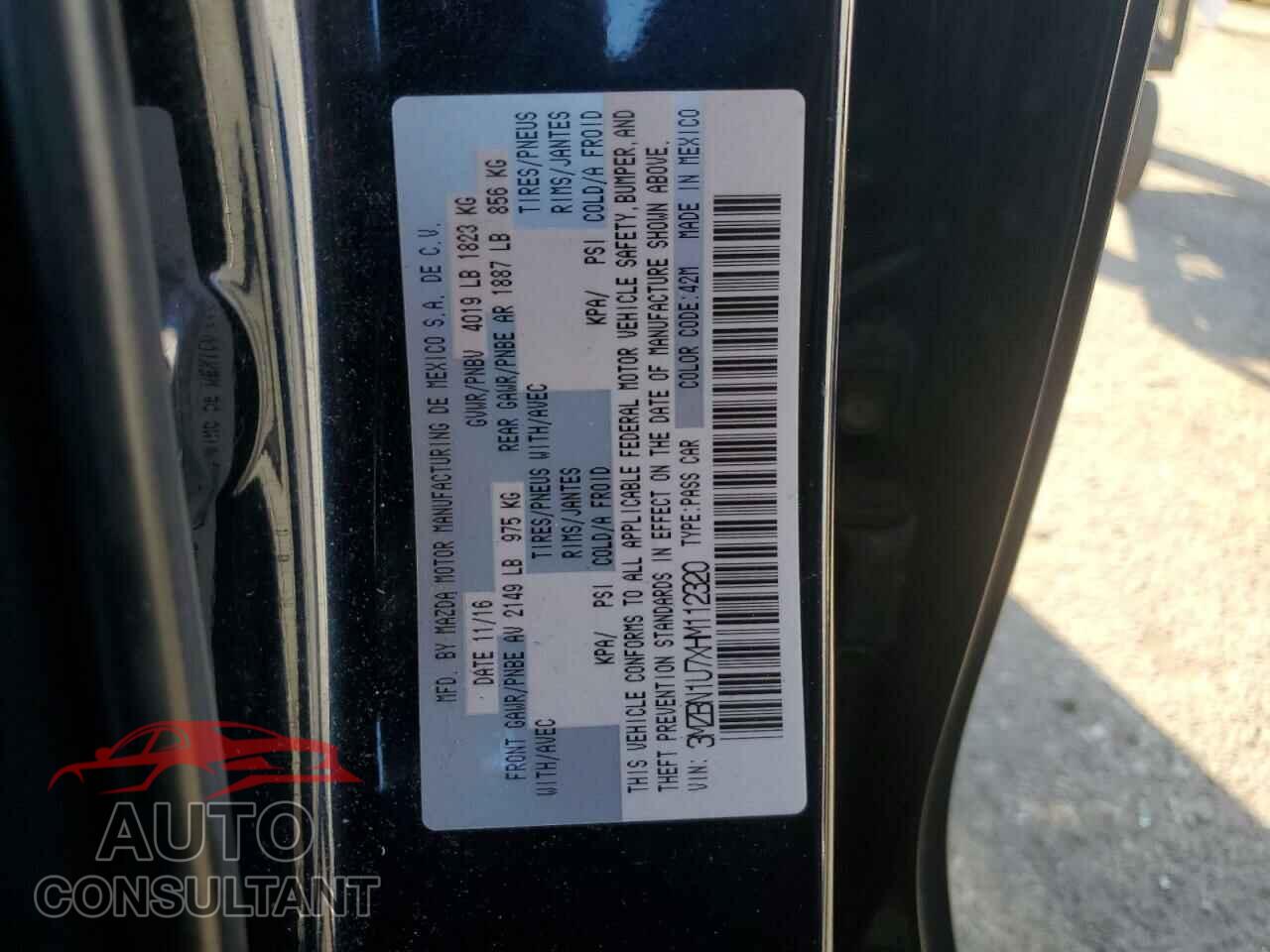 MAZDA 3 2017 - 3MZBN1U7XHM112320