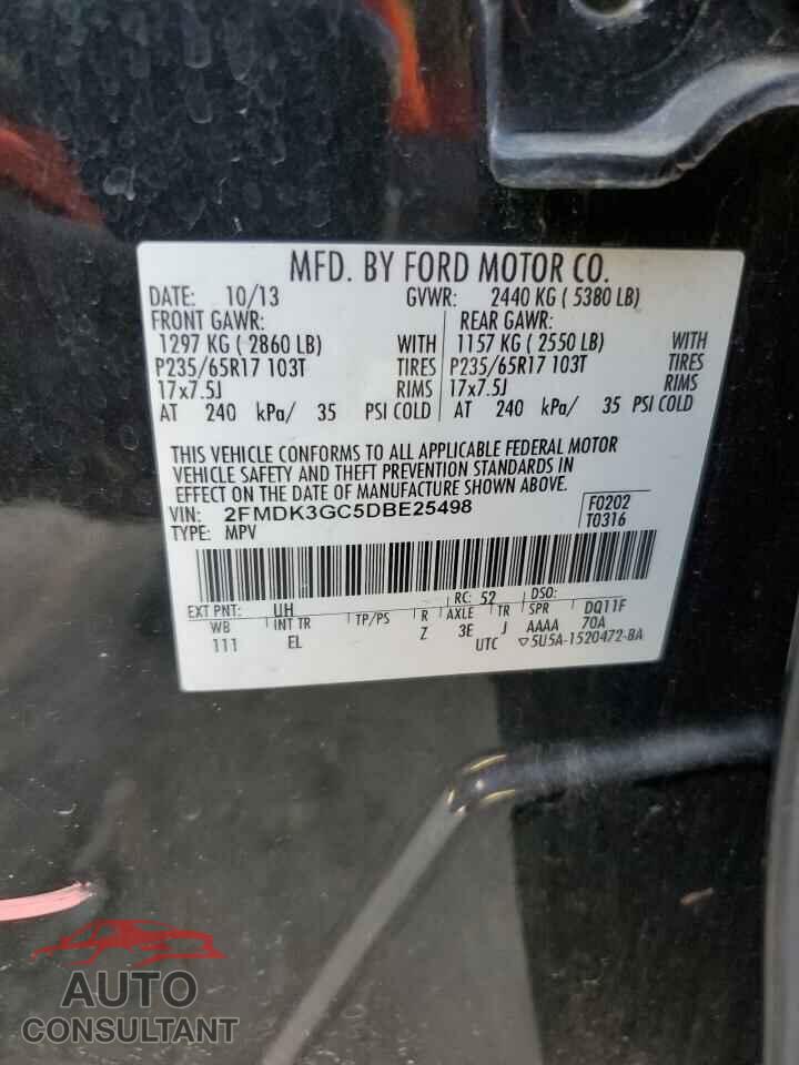 FORD EDGE 2013 - 2FMDK3GC5DBE25498