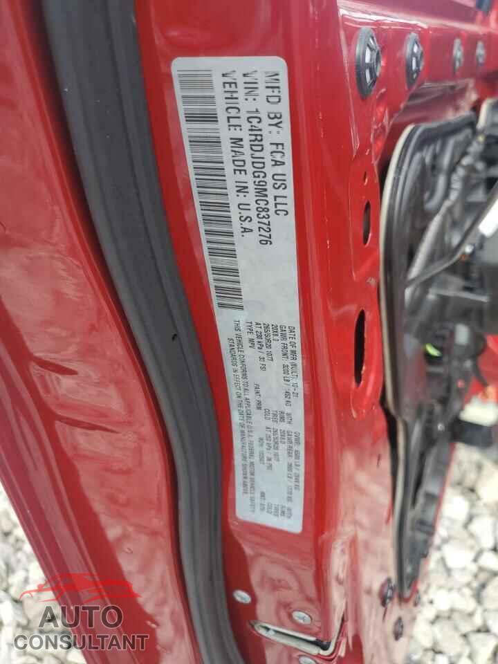 DODGE DURANGO 2021 - 1C4RDJDG9MC837276