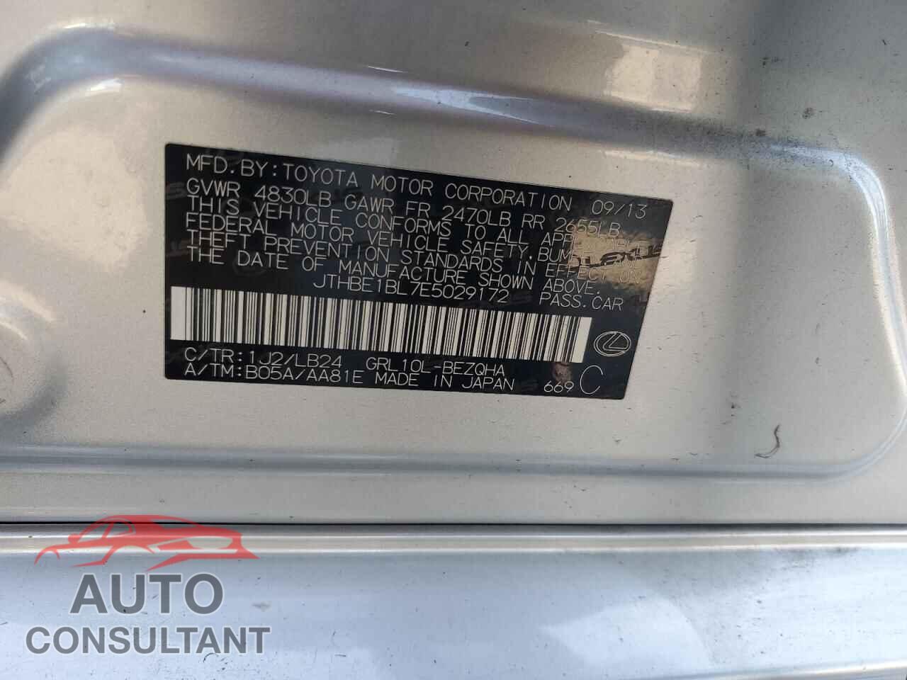 LEXUS GS350 2014 - JTHBE1BL7E5029172