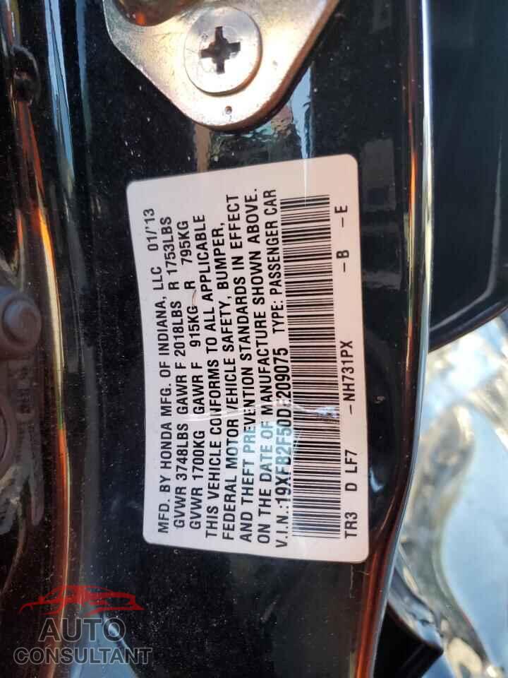 HONDA CIVIC 2013 - 19XFB2F50DE209075