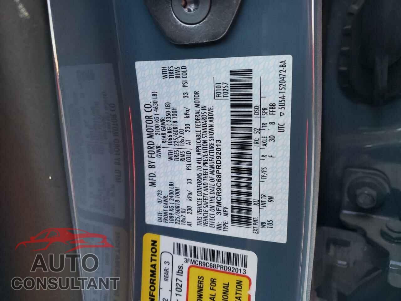 FORD BRONCO 2023 - 3FMCR9C68PRD92013