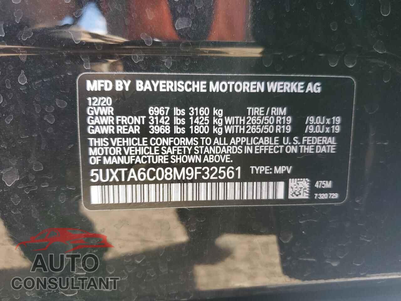 BMW X5 2021 - 5UXTA6C08M9F32561