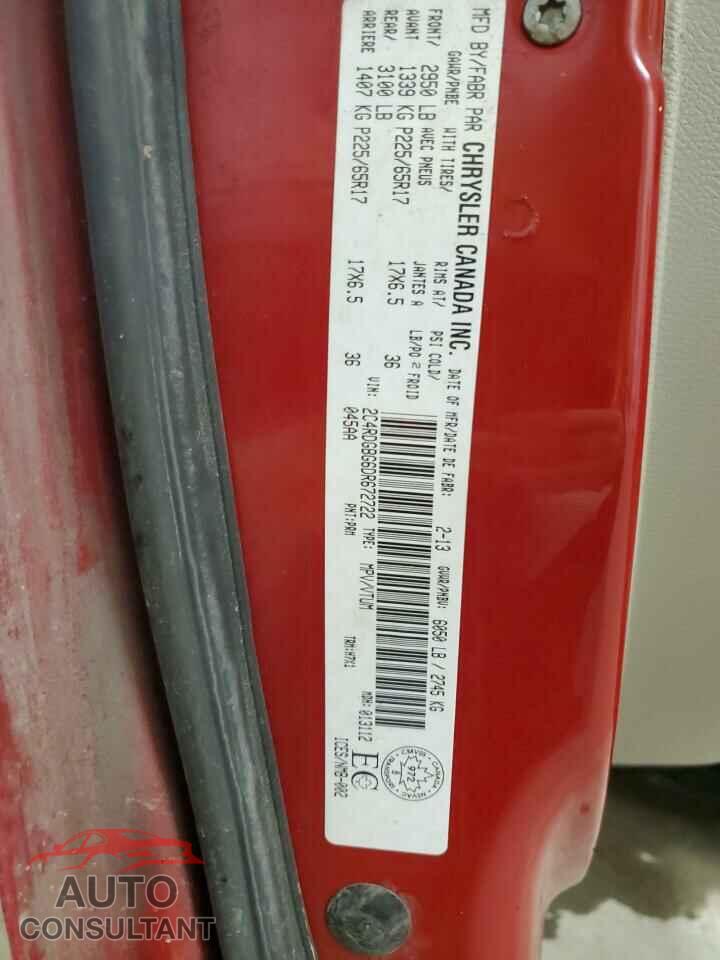 DODGE CARAVAN 2013 - 2C4RDGBG6DR672722