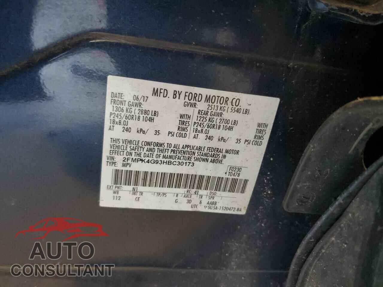 FORD EDGE 2017 - 2FMPK4G93HBC30173
