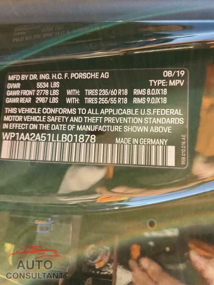 PORSCHE MACAN 2020 - WP1AA2A51LLB01878