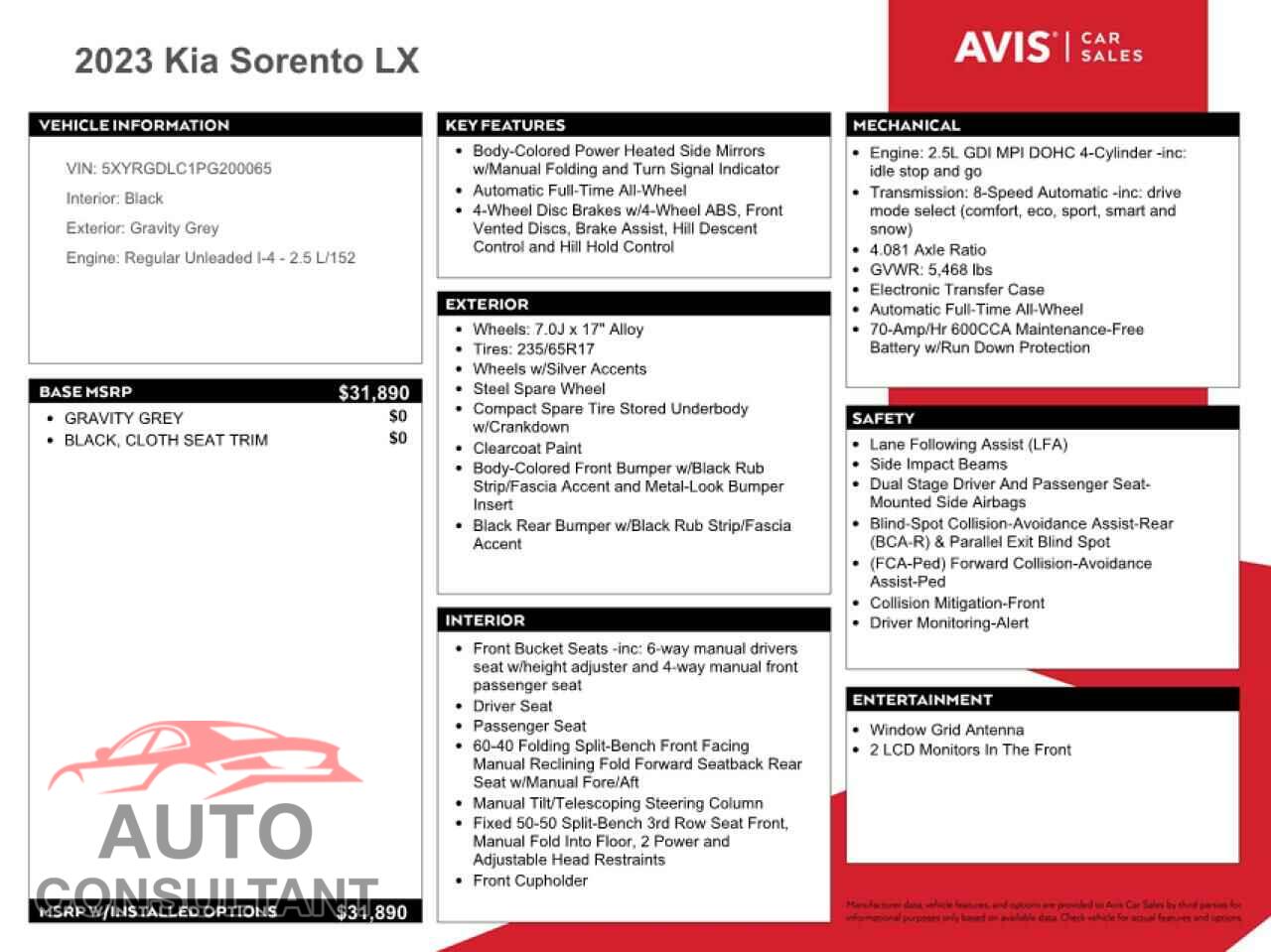 KIA SORENTO 2023 - 5XYRGDLC1PG200065