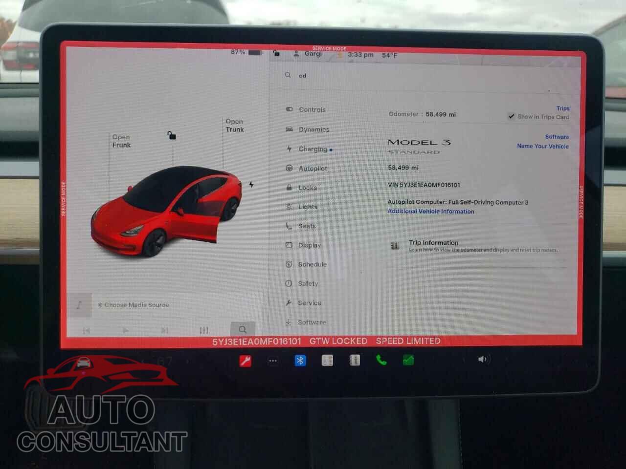 TESLA MODEL 3 2021 - 5YJ3E1EA0MF016101