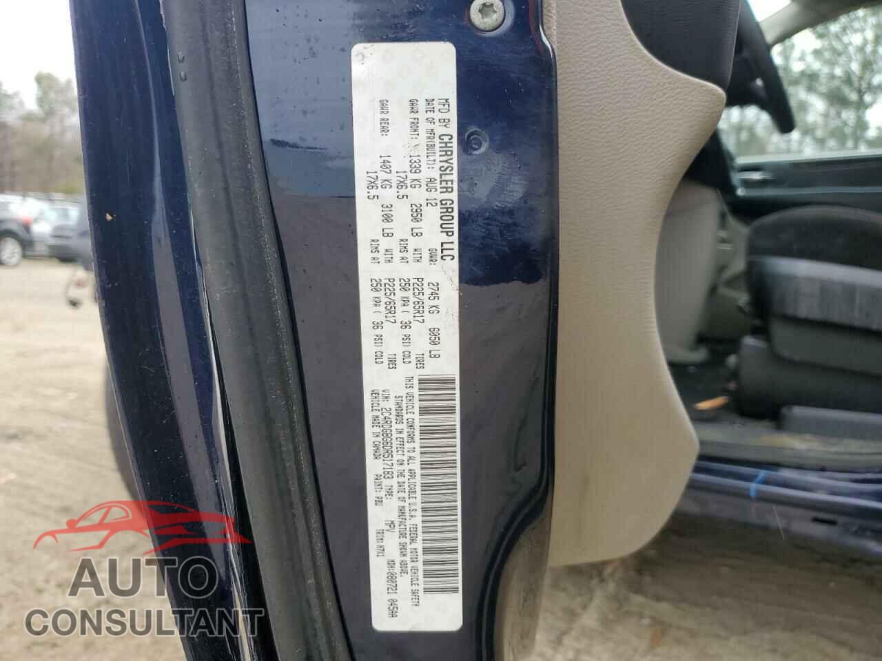 DODGE CARAVAN 2013 - 2C4RDGBG6DR517183