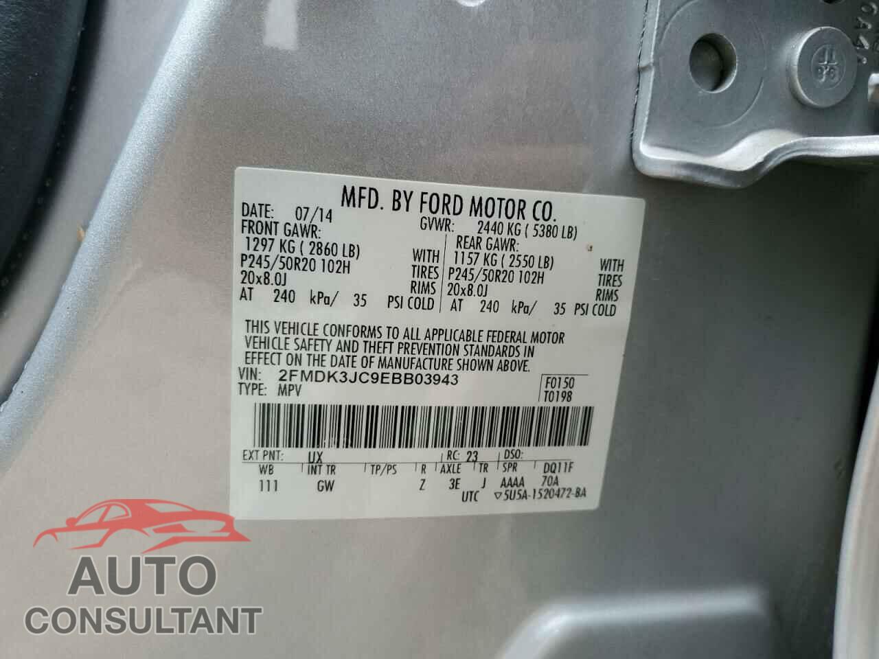 FORD EDGE 2014 - 2FMDK3JC9EBB03943