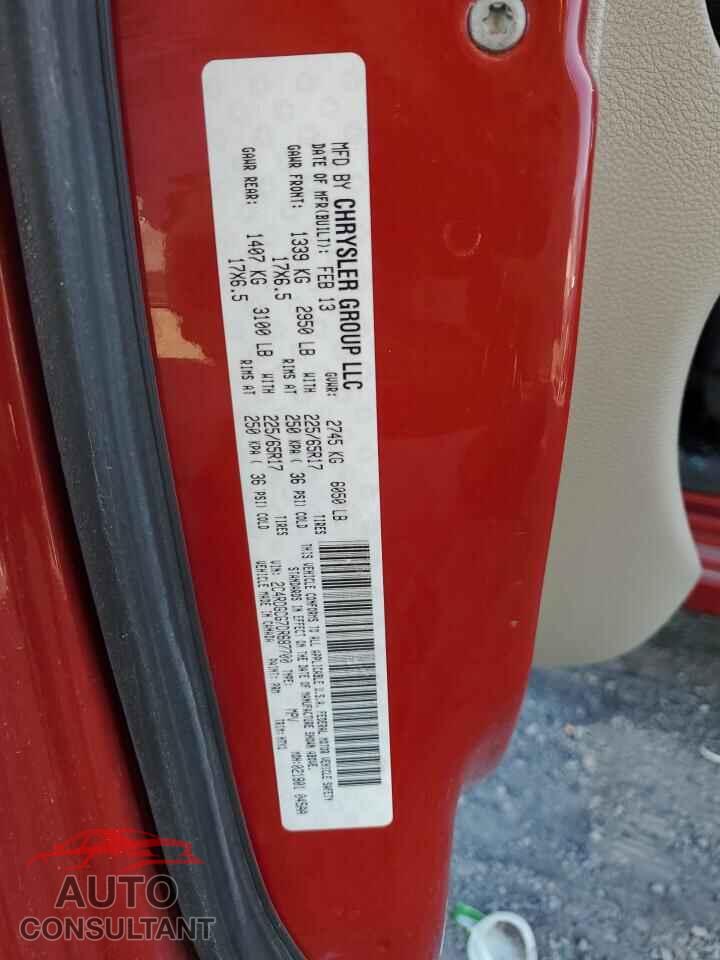 DODGE CARAVAN 2013 - 2C4RDGCG7DR687700