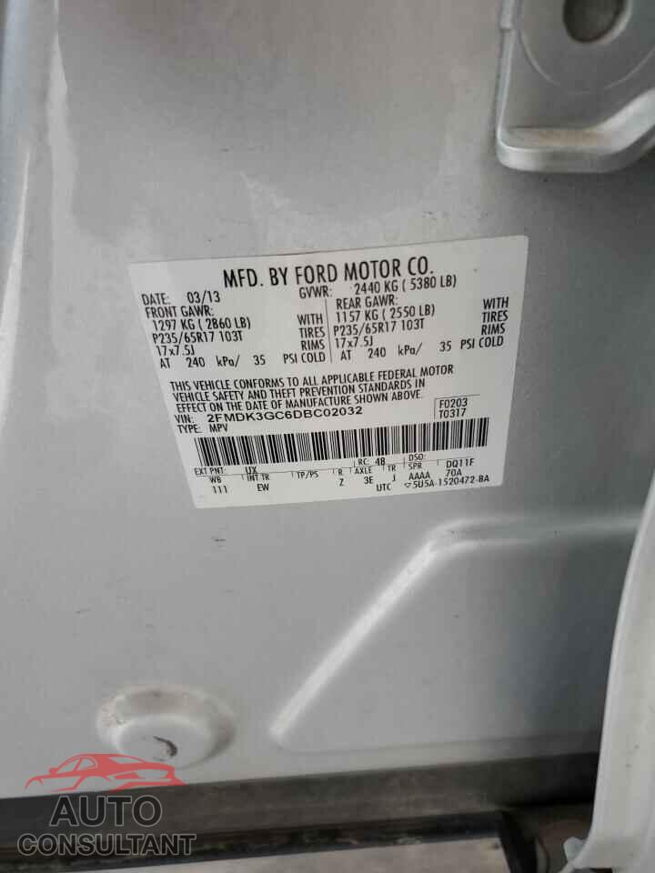 FORD EDGE 2013 - 2FMDK3GC6DBC02032