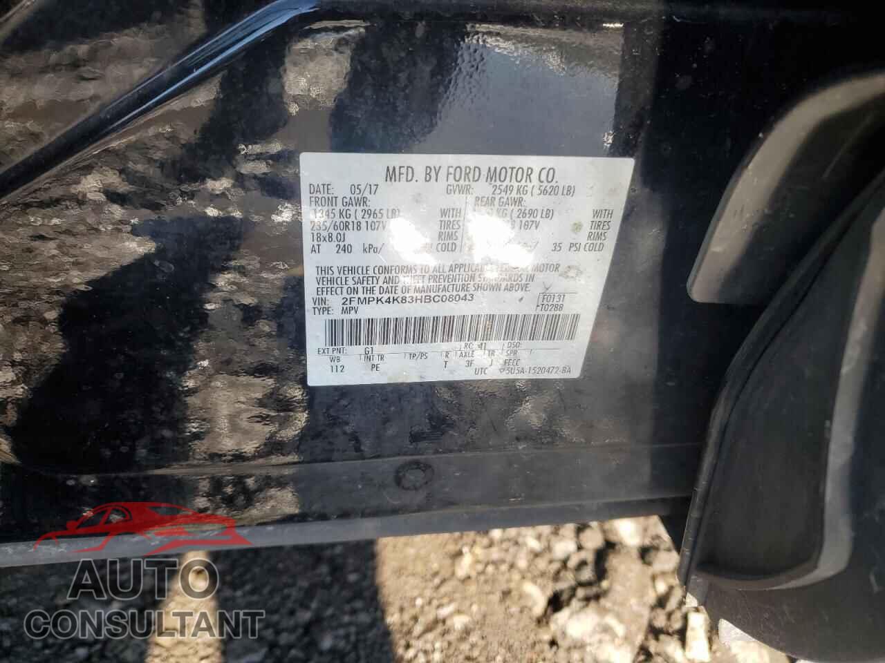 FORD EDGE 2017 - 2FMPK4K83HBC08043