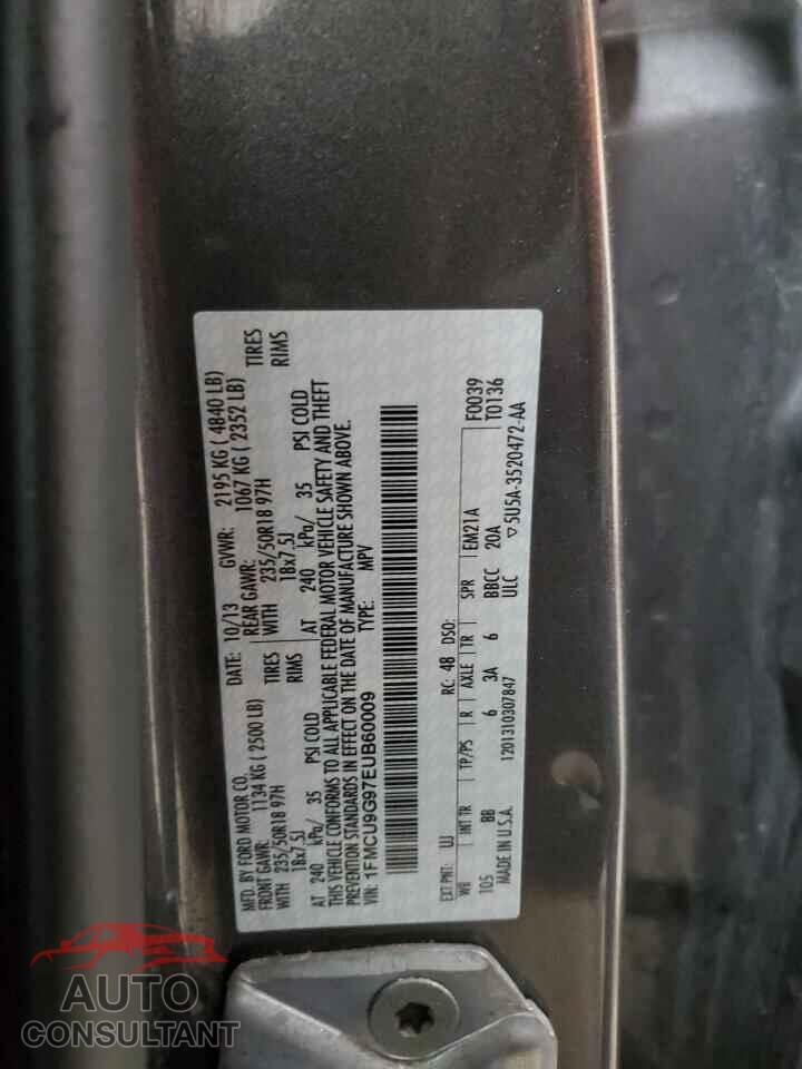 FORD ESCAPE 2014 - 1FMCU9G97EUB60009