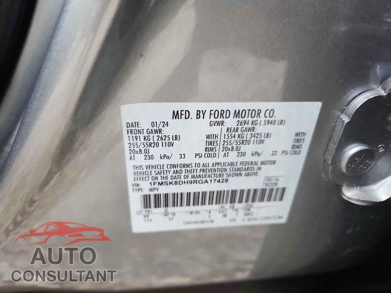 FORD EXPLORER 2024 - 1FMSK8DH9RGA17428