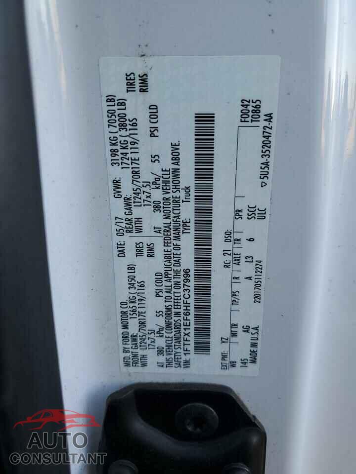 FORD F-150 2017 - 1FTFX1EF6HFC37996