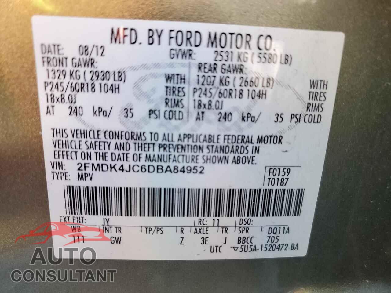 FORD EDGE 2013 - 2FMDK4JC6DBA84952