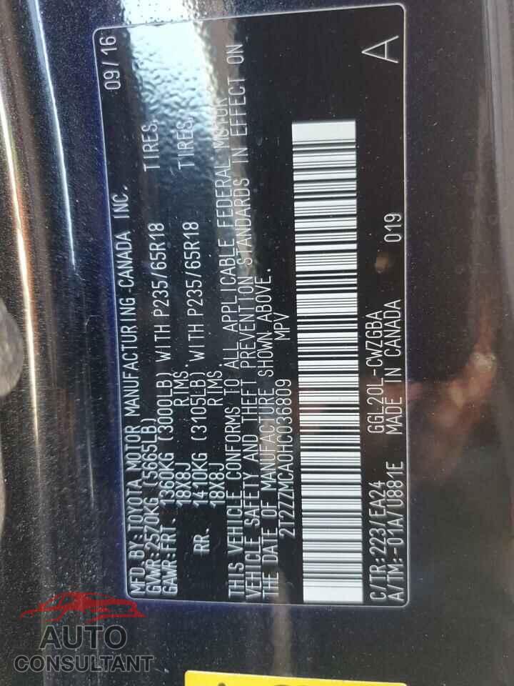 LEXUS RX350 2017 - 2T2ZZMCA0HC036809