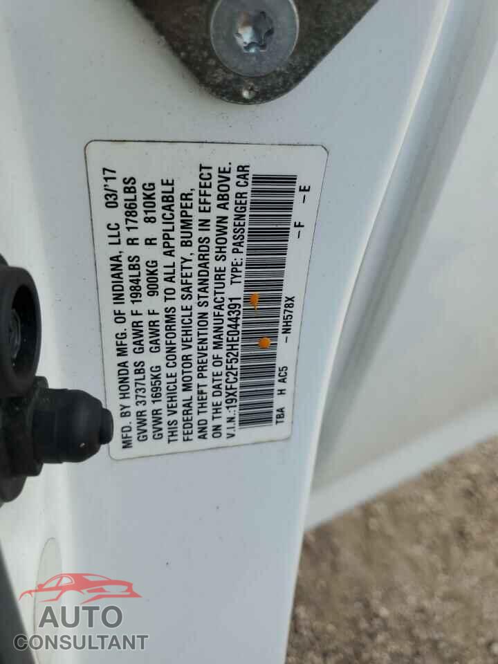 HONDA CIVIC 2017 - 19XFC2F52HE044391