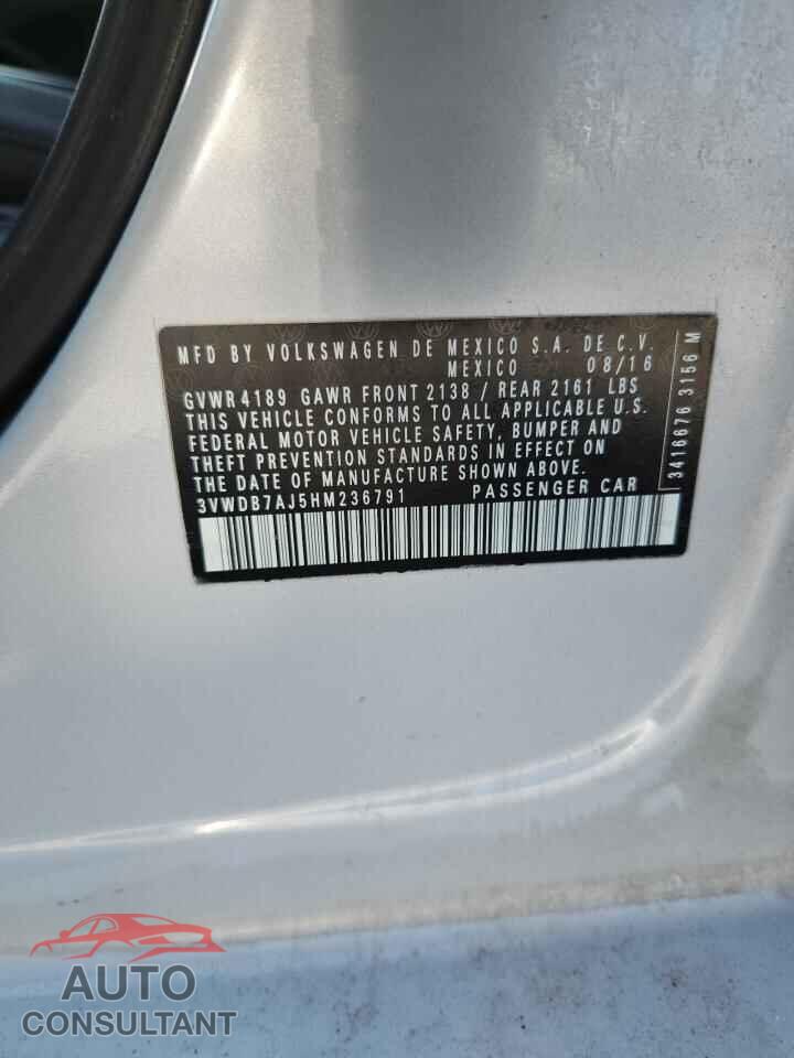 VOLKSWAGEN JETTA 2017 - 3VWDB7AJ5HM236791