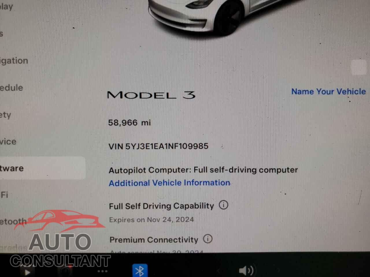 TESLA MODEL 3 2022 - 5YJ3E1EA1NF109985