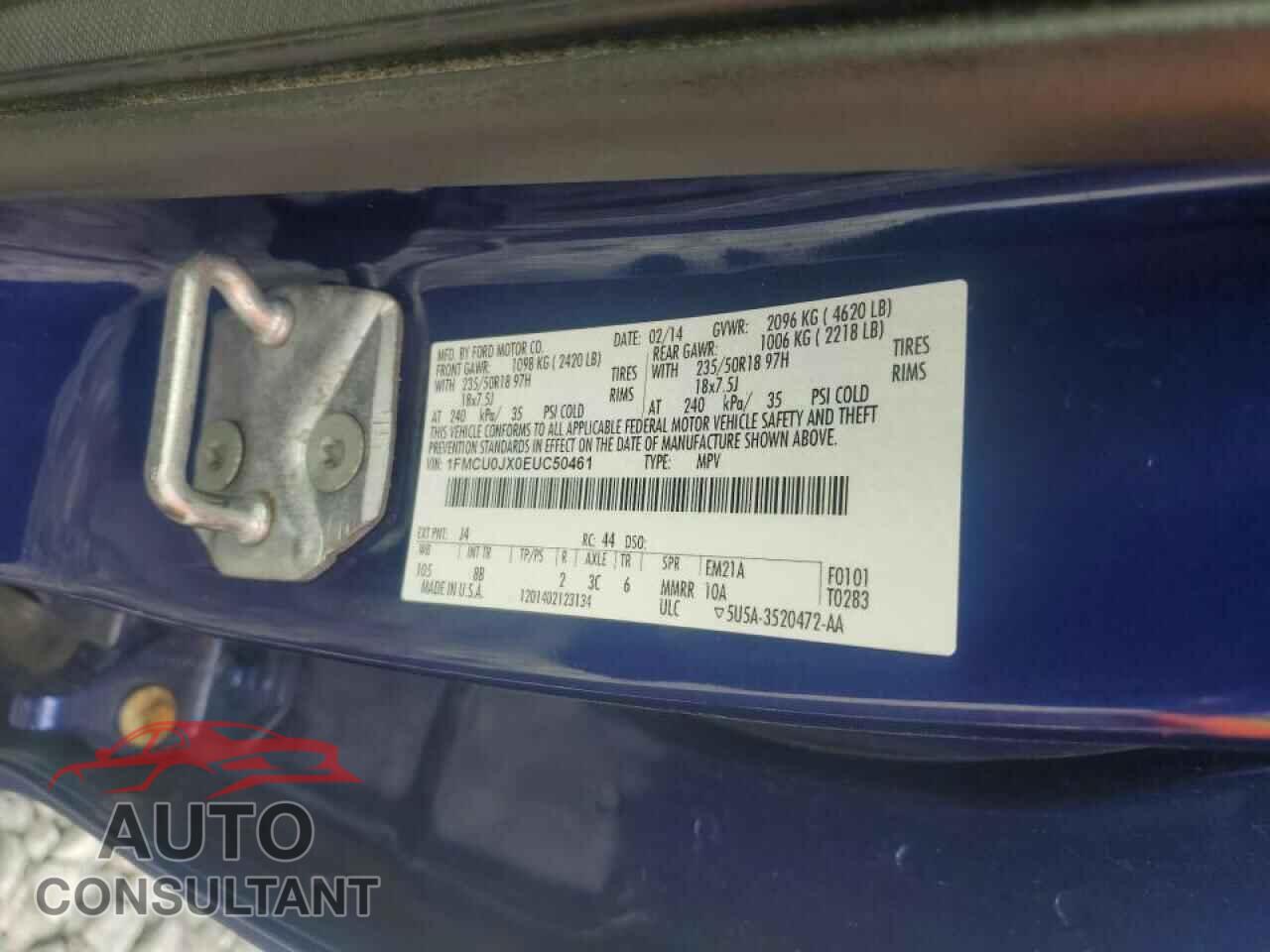 FORD ESCAPE 2014 - 1FMCU0JX0EUC50461