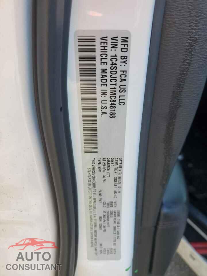DODGE DURANGO 2021 - 1C4SDJCT1MC848188