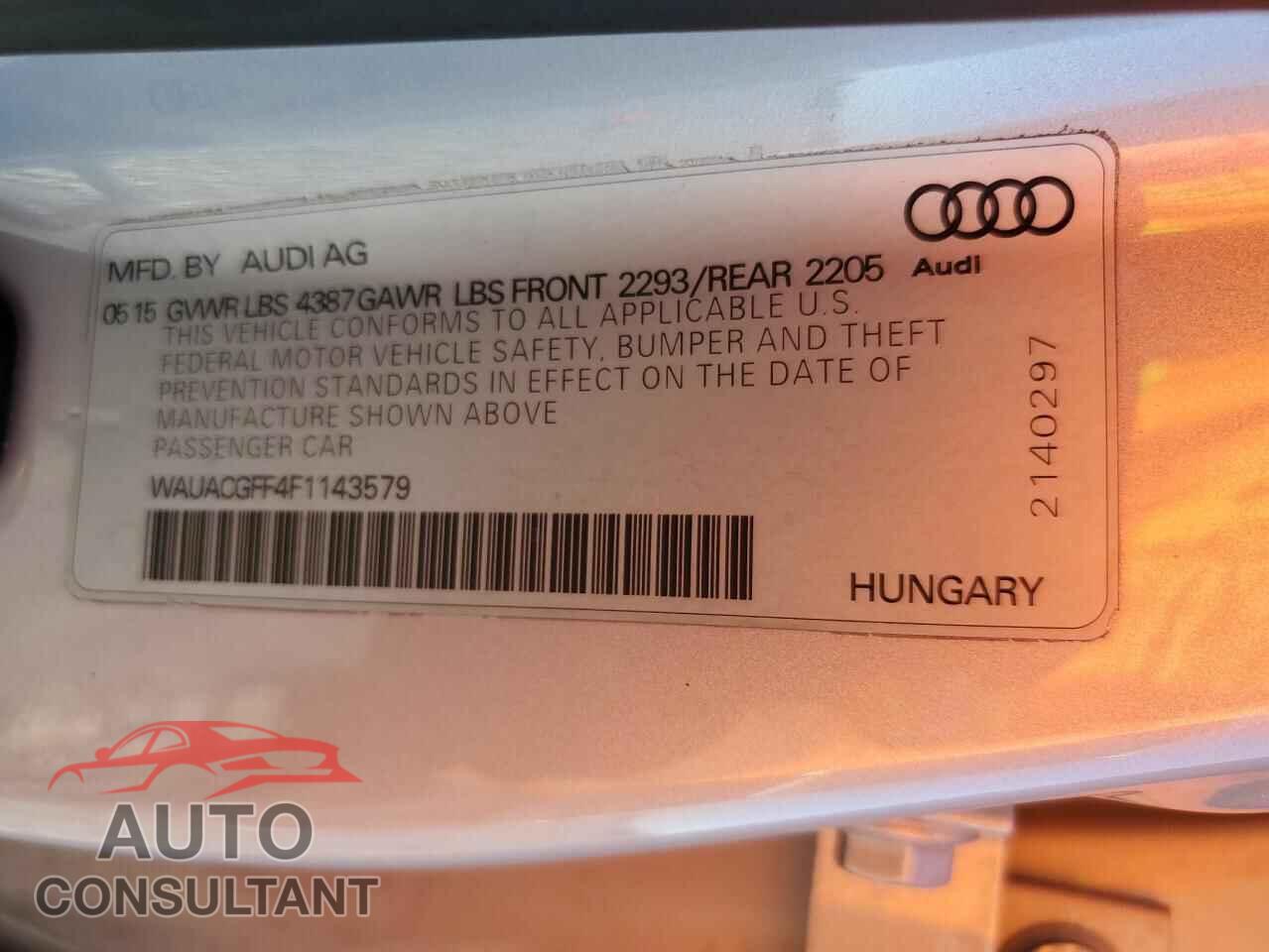 AUDI A3 2015 - WAUACGFF4F1143579
