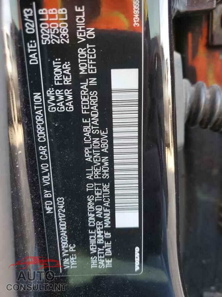 VOLVO S80 2013 - YV1902AH0D1172403