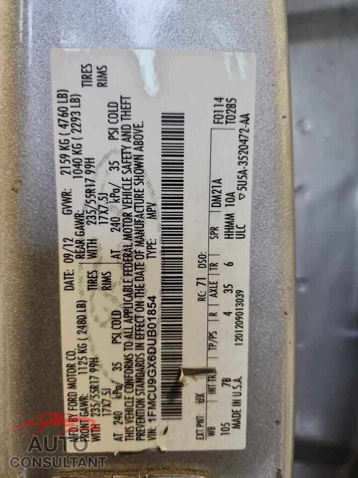 FORD ESCAPE 2013 - 1FMCU9GX6DUB01854