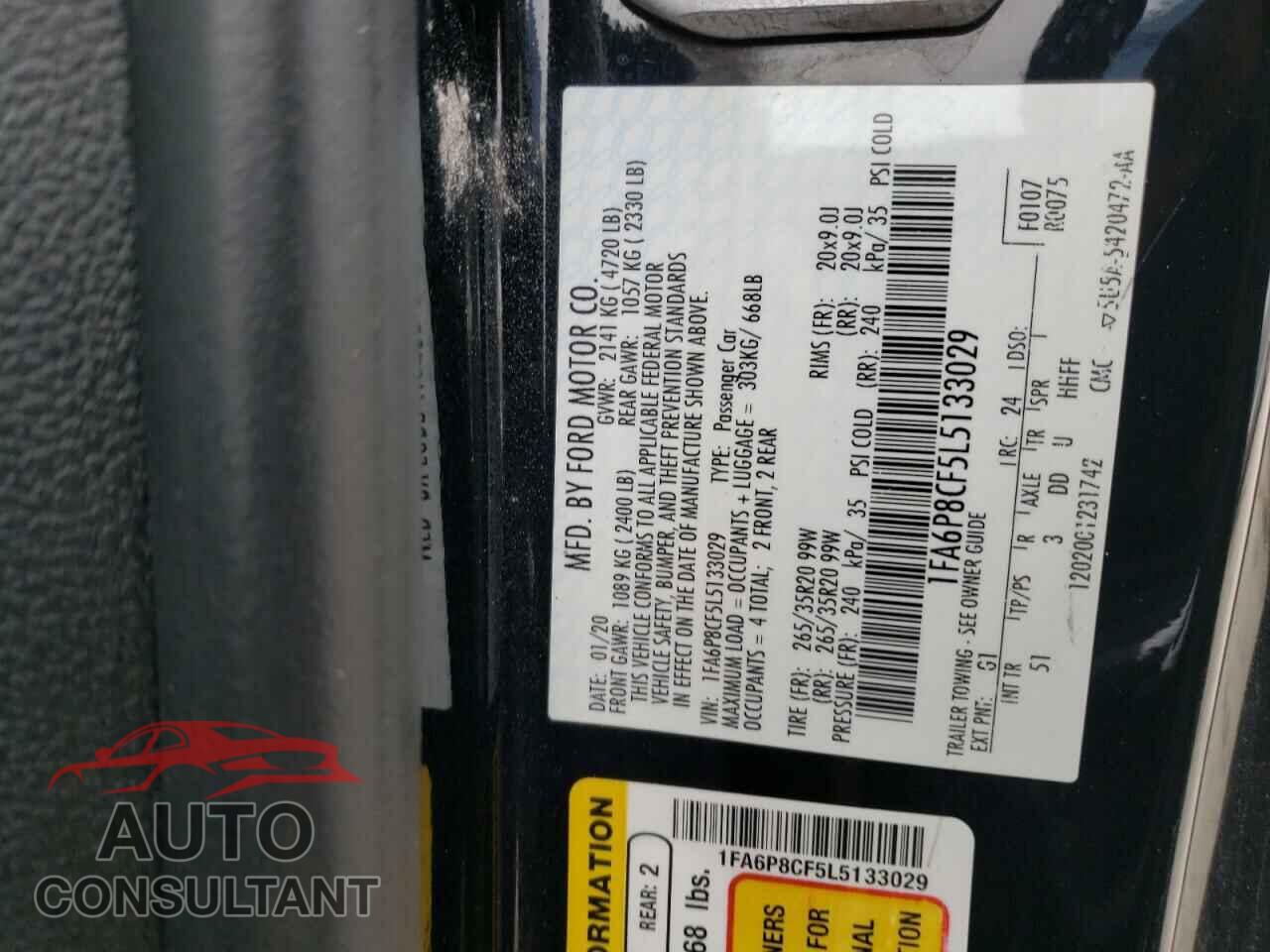 FORD MUSTANG 2020 - 1FA6P8CF5L5133029