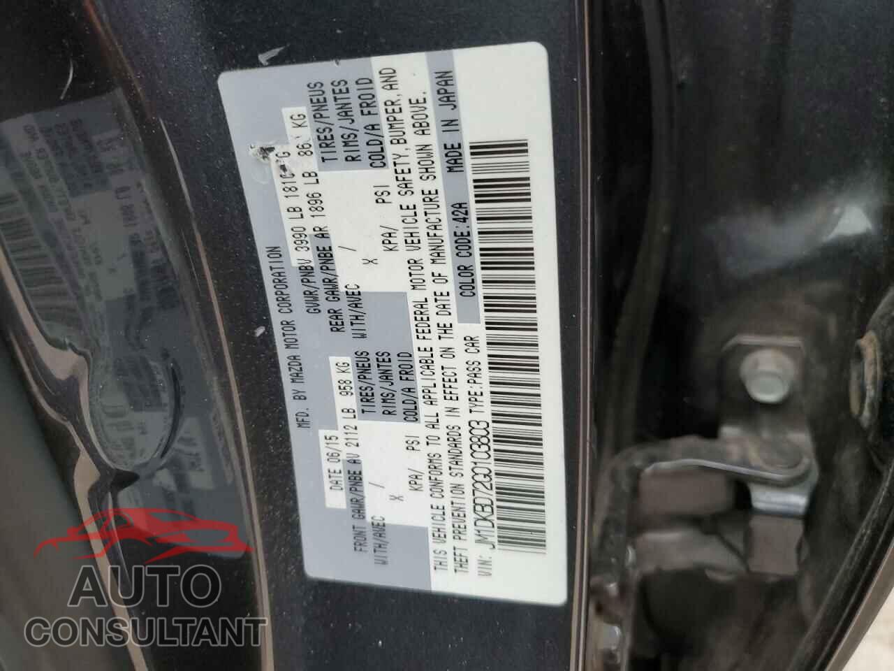 MAZDA CX-3 2016 - JM1DKBD72G0103803