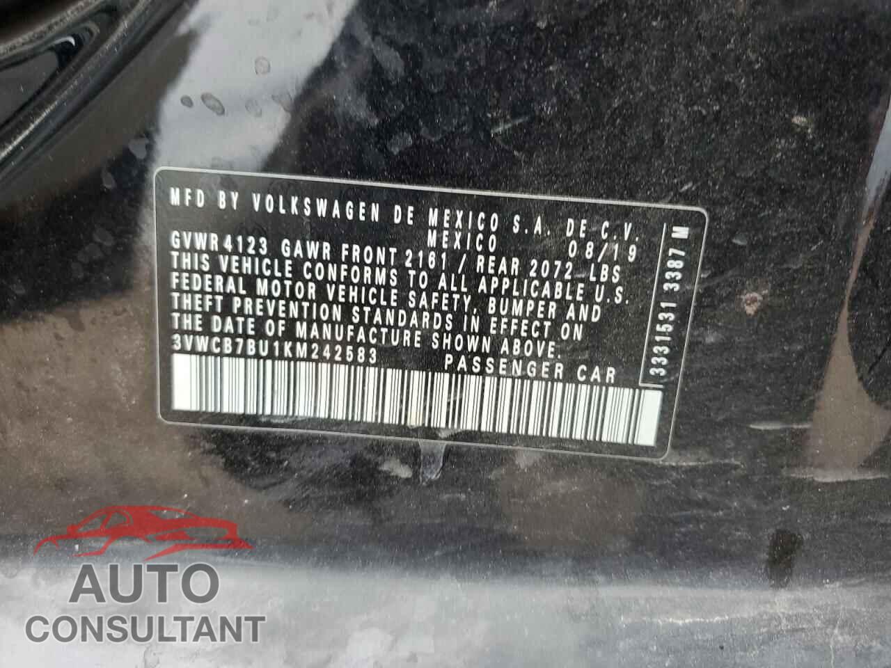VOLKSWAGEN JETTA 2019 - 3VWCB7BU1KM242583