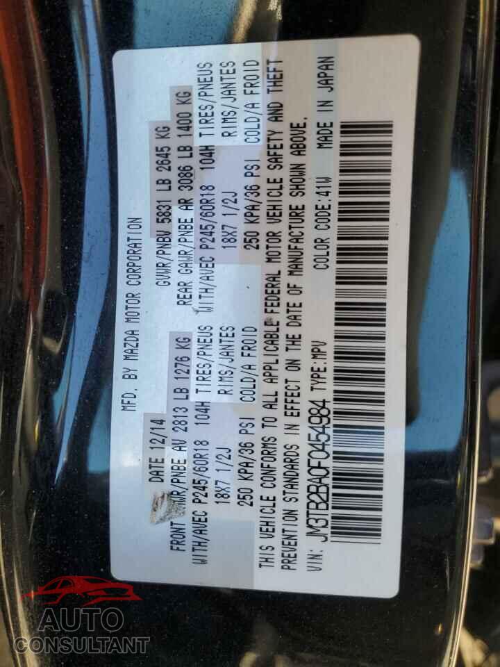 MAZDA CX-9 2015 - JM3TB2BA0F0454984