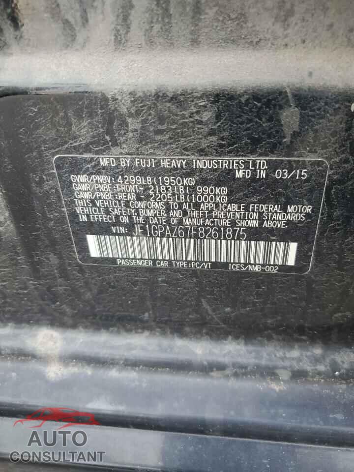 SUBARU IMPREZA 2015 - JF1GPAZ67F8261875