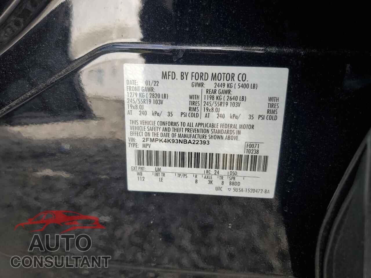 FORD EDGE 2022 - 2FMPK4K93NBA22393