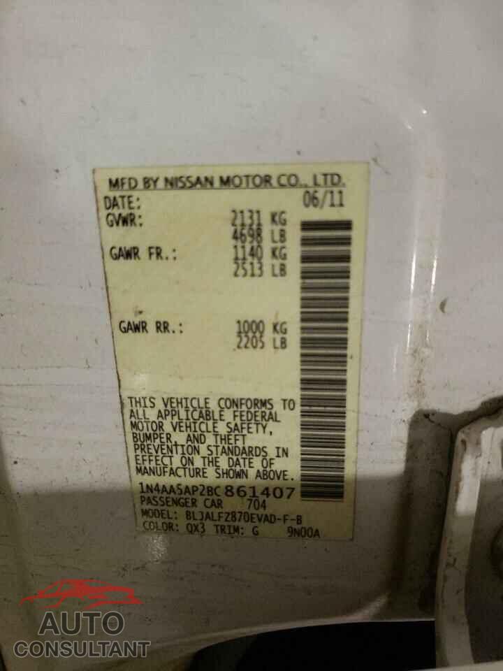 NISSAN MAXIMA 2011 - 1N4AA5AP2BC861407