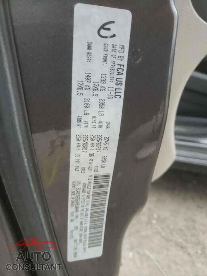 DODGE CARAVAN 2017 - 2C4RDGBG6HR630444