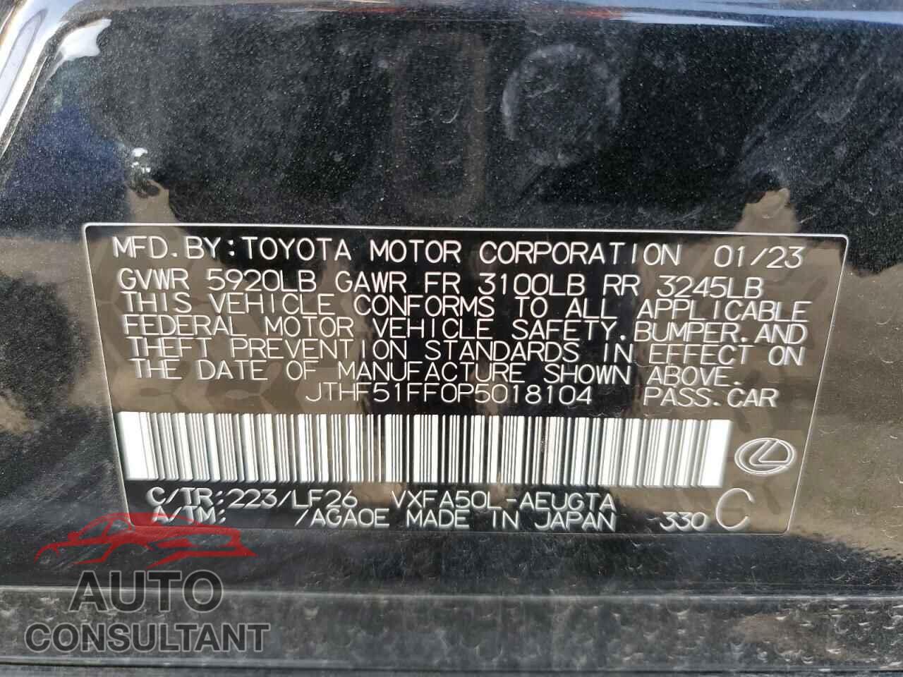 LEXUS LS500 2023 - JTHF51FF0P5018104