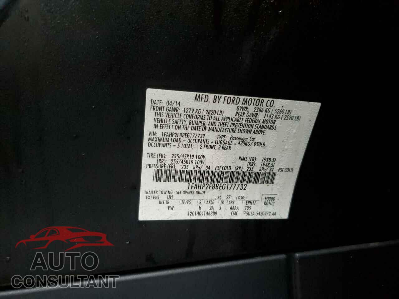 FORD TAURUS 2014 - 1FAHP2F88EG177732