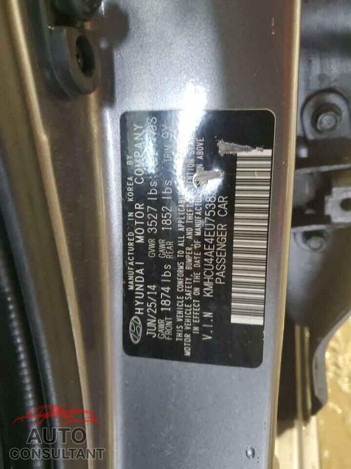 HYUNDAI ACCENT 2014 - KMHCU4AE4EU753836