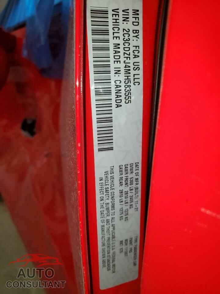 DODGE CHALLENGER 2021 - 2C3CDZFJ4MH583555