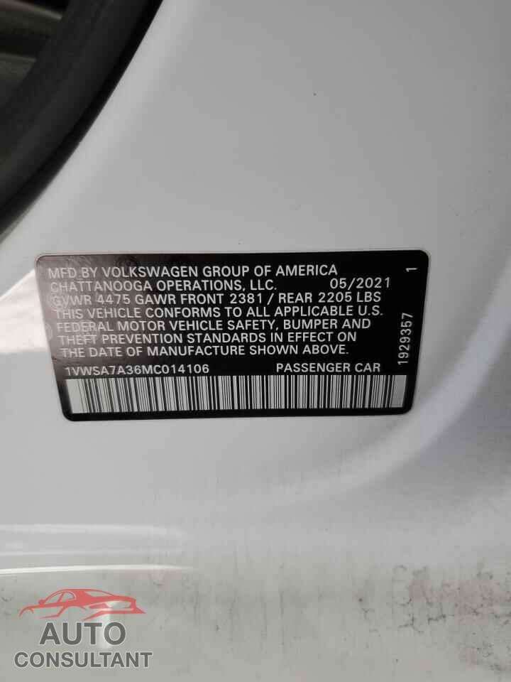 VOLKSWAGEN PASSAT 2021 - 1VWSA7A36MC014106