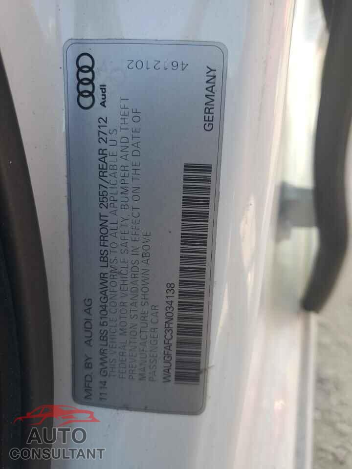 AUDI A6 2015 - WAUGFAFC3FN034138