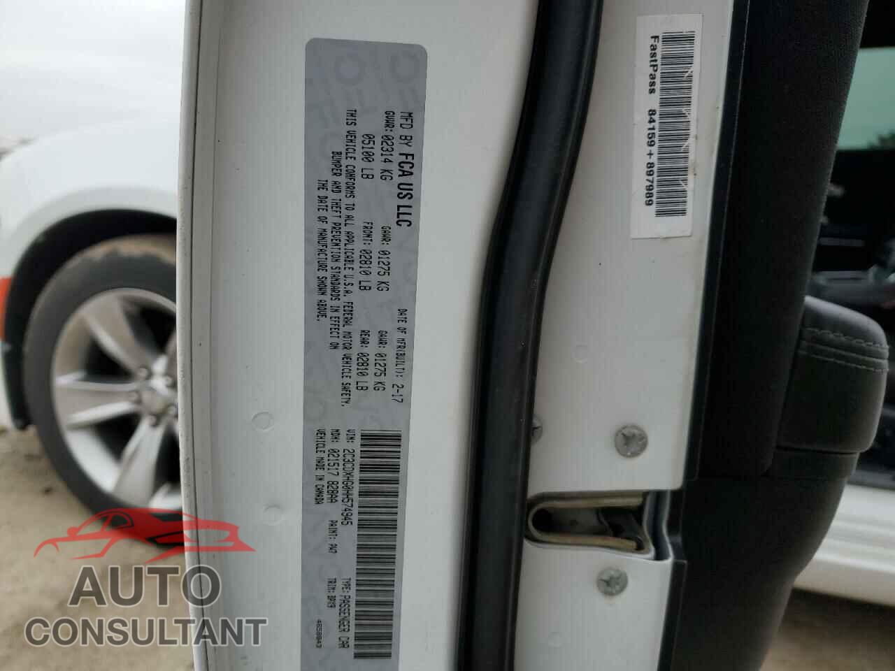 DODGE CHARGER 2017 - 2C3CDXHG0HH574945