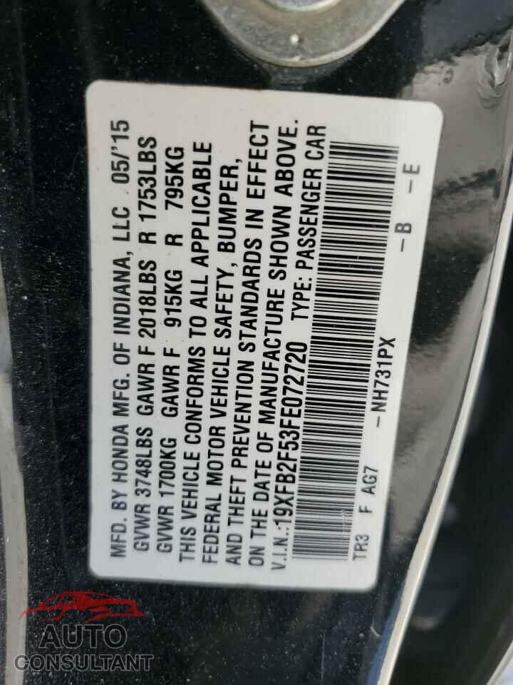 HONDA CIVIC 2015 - 19XFB2F53FE072720